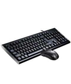 Buy Follow Spot Leopard Q9 Wired Keyboard And Mouse Set Black in UAE