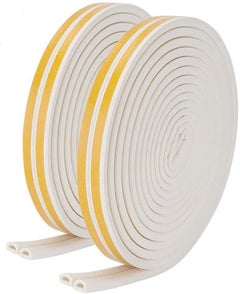 Buy 6m 2-Pack Self Adhesive Foam Window Seal Strip White 6meter in UAE