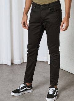 Buy Solid Skinny Jeans Black Denim in Egypt