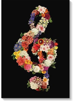 Buy Musical Note Wall Art Multicolour 40x60cm in UAE