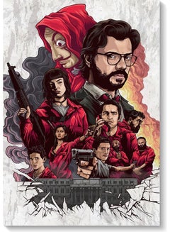 اشتري لوحة فنية لديكور الحائط بتصميم مسلسل "La Casa De Papel" متعدد الألوان 40x60سم في الامارات