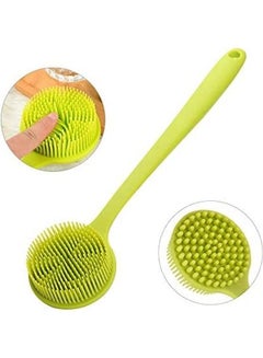 Buy Silicone Body Brush for Back Scrubber with Long Handle Green 32inch in Saudi Arabia