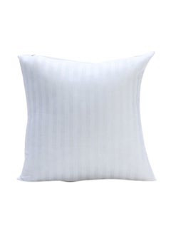 Buy Stripe Design Solid Filled Cushion Core Cotton White 45x45cm in Saudi Arabia
