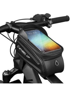Buy Waterproof Pouch Bike Bag Bicycle Bag Front Handlebar Frame, Touch Screen Mobile Phone Mount Holder Basket with Storage up to 7" in Saudi Arabia