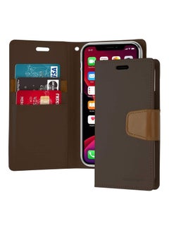 اشتري iPhone 12 Pro Max  Leather Protection Flip Cover Wallet Stand Case Dark Brown في السعودية