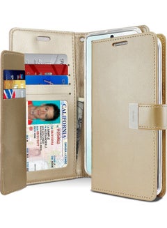 Buy Samsung Galaxy Note 20 Ultra Leather Protection Flip Cover Wallet Case Gold in Saudi Arabia