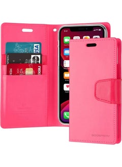 اشتري iPhone 12 Pro Max  Leather Protection Flip Cover Wallet Stand Case 6.7بوصة فوشية في السعودية