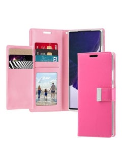 Buy Samsung Galaxy Note 20 Ultra Leather Protection Flip Cover Wallet Case Fuchsia in Saudi Arabia