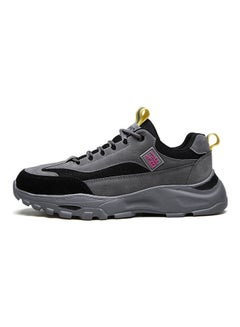 Buy Canvas Lace-Up Training Shoes Grey/Black in UAE