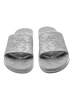 Buy Glasgow Logo Printed Slip On Slides Slipper Grey in Egypt