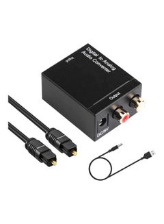 Buy 3-Piece Digital To Analog Audio Converter With Optical And USB Power Cable Set Black in Saudi Arabia
