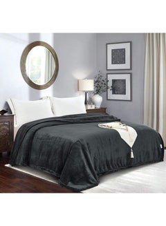 Buy Soft Blanket polyester Black 200x220cm in Saudi Arabia