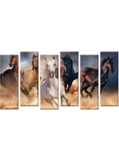 Buy Set Of 6 Wall Painting With Hidden Frame Multicolour 120 X 60cm in Saudi Arabia