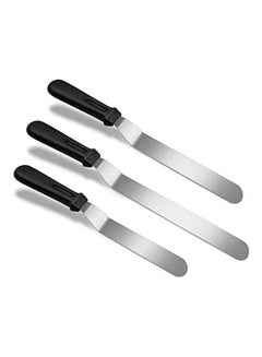 Buy 3-Piece Palette Knife Set Silver/Black 10,12,14inch in UAE