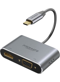 Buy USB-C To VGA And HDMI Adapter Grey in UAE