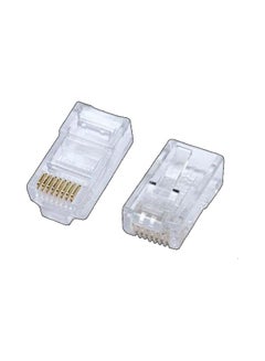 Buy 100-Piece Cat5 Rj45 Connectors Set Clear in Saudi Arabia