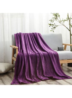 Buy Solid Blanket King Size Fleece Purple Fleece Purple in UAE