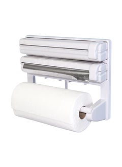 Buy 3 in 1 Kitchen Triple Paper Dispenser And Holder White 38x18cm in UAE