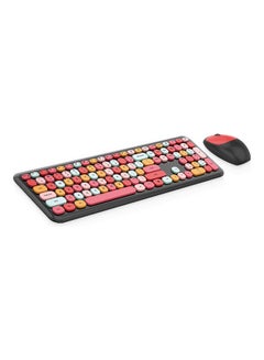 اشتري طقم من لوحة مفاتيح باللغة الإنجليزية لاسلكية محمولة مع ماوس متعدد الألوان في الامارات