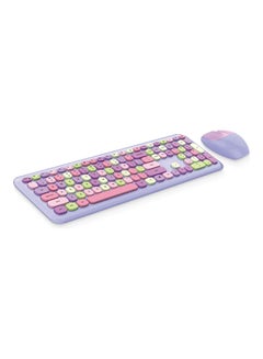 Buy Portable Wireless Keyboard With Mouse Set English Multicolour in Saudi Arabia