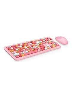 اشتري طقم مكون من لوحة مفاتيح لاسلكية محمولة مع ماوس باللغة الإنجليزية متعدد الألوان في الامارات