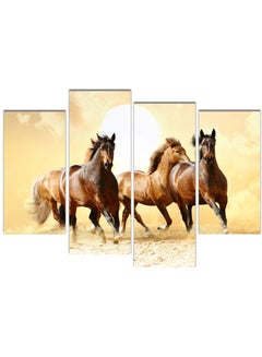 Buy 4-Piece Animals Design Framed Vinyl Tableau Multicolor 90x120cm in Egypt