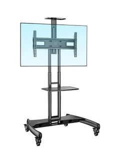 Buy Mobile TV Stand With Lockable Wheels For 32-65 Inch TVs Black in Egypt