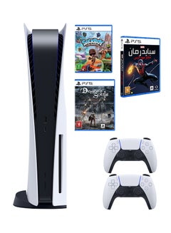 Buy Playstation 5 Console (Disc Version) With Extra Controller And Games (Demon Souls + Marvel Spider Man Miles Morales + Sackboy: A Big Adventure) in UAE