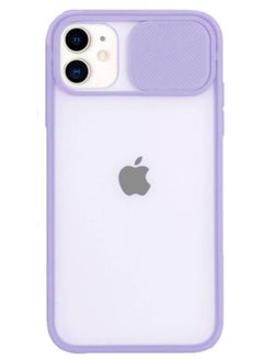 Buy Protective Silicone Back Cover With Camera Protector For Iphone 12/12 Pro Clear/Purple in Saudi Arabia