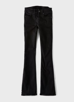 Buy Dark Wash Flared Jeans Black in Saudi Arabia