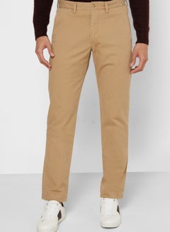 Buy Straight Fit Pants Brown in Saudi Arabia