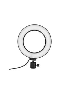 اشتري مصباح حلقي Led للتصوير السيلفي لأجهزة الموبايل والكاميرات الرقمية أسود/أبيض في مصر