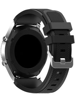 Buy Sport Series Silicone Smartwatch Strap Band For Huawei Watch GT1/Huawei Watch GT2 46mm/Galaxy S4 46mm/Samsung Active2 44mm/Honor Magic2 46mm Black in UAE