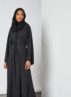 Buy Wide Sleeve Abaya Black in Saudi Arabia