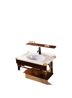 Buy Modern Basin Bathroom Unit With Waterfall Mixer Cold & Hot Water Set Brown/white in Egypt