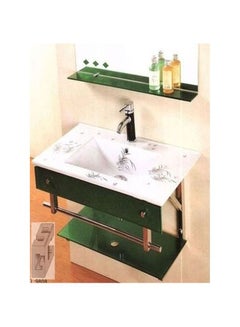 Buy Modern Basin Bathroom Unit With Waterfall Mixer Cold & Hot Water Set Green in Egypt