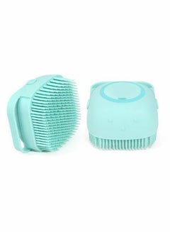 Buy Silicone Shower Brush With Soap Dispenser Light Blue in Egypt