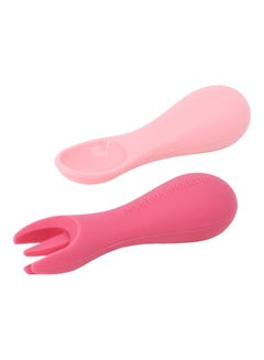 Buy Silicone Palm Grasp Spoon and Fork Set in UAE