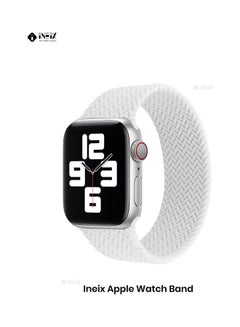Buy Braided Solo Loop Stretchable Replacement Strap For Apple Watch 38/40 mm White in UAE