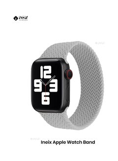 Buy Braided Solo Loop Stretchable Replacement Strap For Apple Watch Grey in Saudi Arabia
