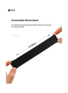 Buy Braided Solo Loop Stretchable Replacement Strap For Apple Watch Black in Saudi Arabia