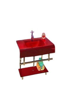 Buy Modern Basin Bathroom Unit  With Tall Waterfall Mixer Cold & Hot Water Set red in Egypt