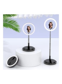 Buy Telescopic Folding LED Ring Light Black in Saudi Arabia