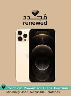 اشتري Renewed - iPhone 12 Pro Max With Facetime 256GB Gold 5G - International Version في الامارات