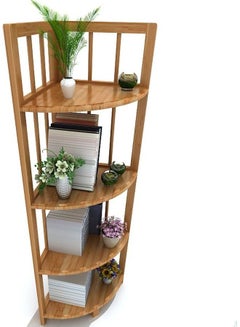 Buy 4-Tier Corner Shelf Brown 32x32x120cm in Saudi Arabia