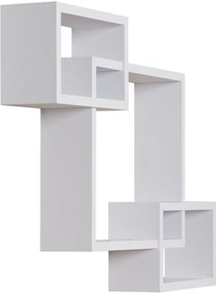 Buy Intersecting Floating Shelves White 72x43x9cm in Saudi Arabia