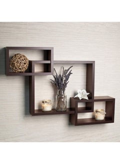 Buy Intersecting Floating Shelves Dark Brown 72x43x9cm in UAE