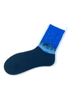 Buy Pair Of  Cotton Socks Blue in Saudi Arabia