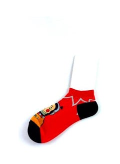 Buy Pair Of  Cotton Socks Red/Black in Saudi Arabia