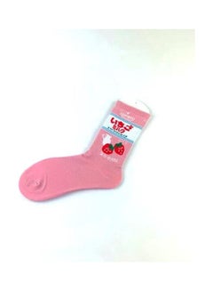Buy Pair Of  Cotton Socks Pink/White/Red in Saudi Arabia